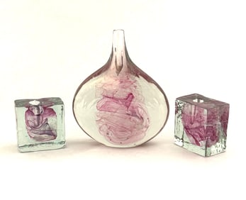 3 Contemporary Art Glass Items