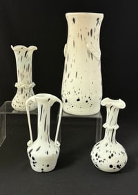 4 Contemporary Art Glass Vases