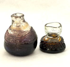 2 Contemporary Art Glass Vases