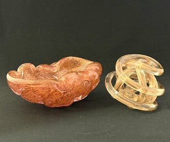 2 Murano Art Glass Items