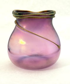 Pink Freeform Art Glass Vase