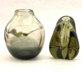 2 Art Glass Vases