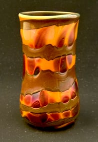 David Lotton Orange Lava Vase