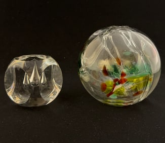 2 Art Glass Crystal Items