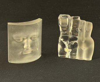 2 Daum Crystal Sculptures