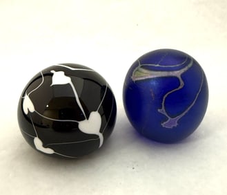 2 Art Glass Paperweights