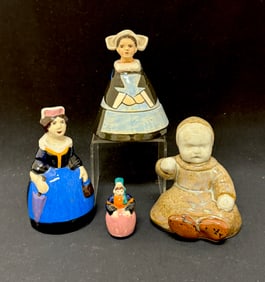 4 French Faience Figurines