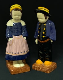Pair of French Faience Figurines