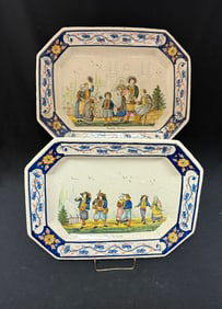 Pair HB Quimper Platters