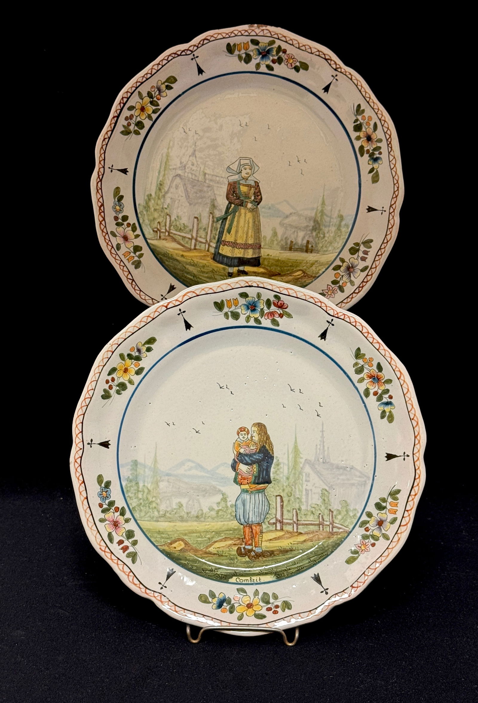 2 Porquier Beau HB Quimper Plates (1 of 4)