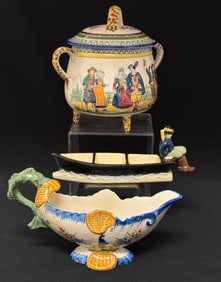 3 Quimper Serving  Pieces