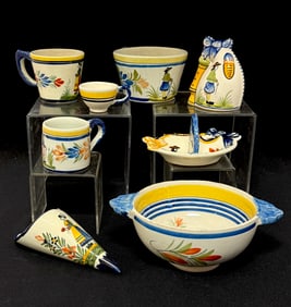 8 Assorted HenRiot Quimper Items