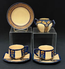 6 HB French Faience Items