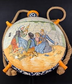 Rare HenRiot Quimper Gourde