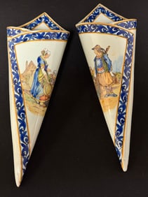 Pair Porquier Beau Wall Pockets