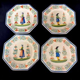 4 HenRiot Octagon Plates