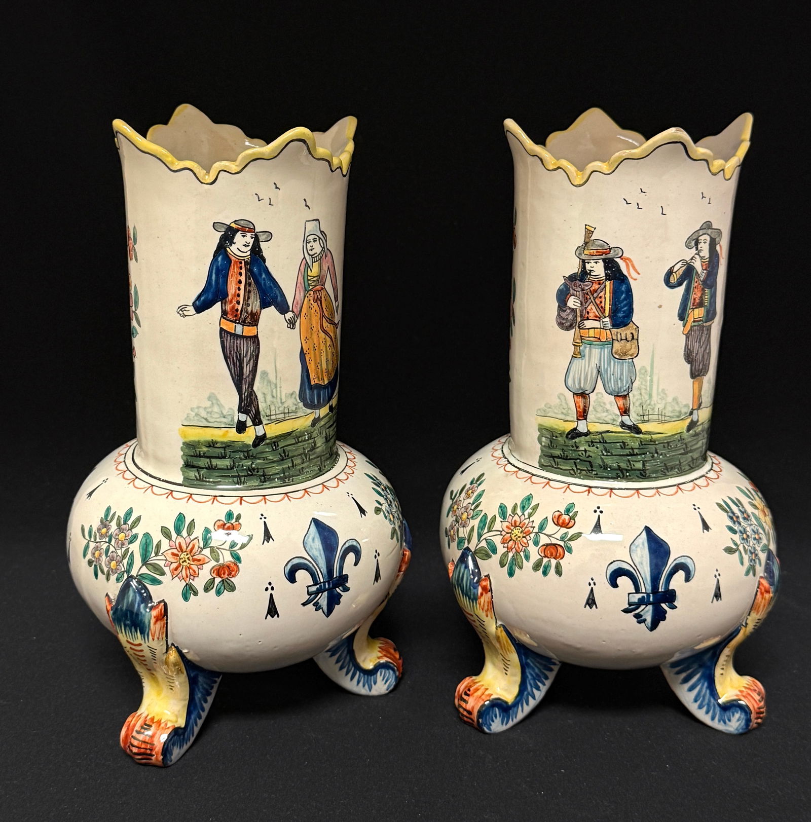 Porquier Beau HB Footed Vases (1 of 4)