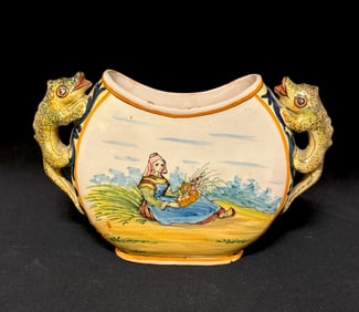 Porquier Beau Quimper Moon Vase