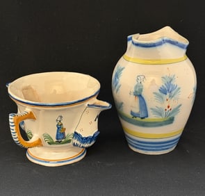 2 Quimper French faience Items