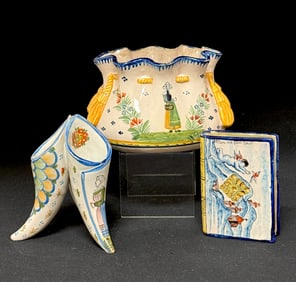 3 Quimper French Faience Items