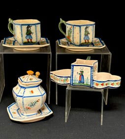 6 Quimper French Faience Items
