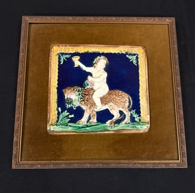Framed Majolica Plaque
