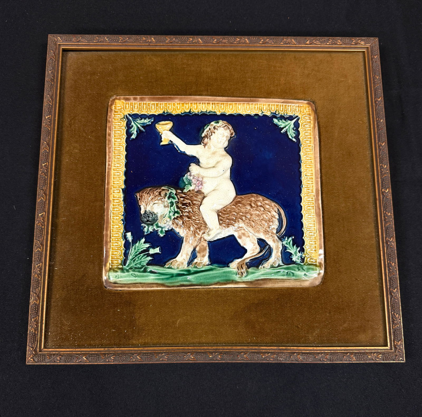 Framed Majolica Plaque (1 of 3)