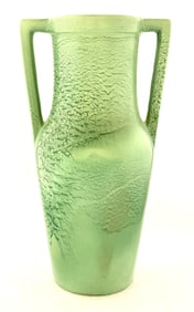 Tall Green Mat Arts & Crafts Vase