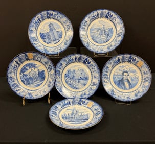 6 Texas Scene Porcelain plates