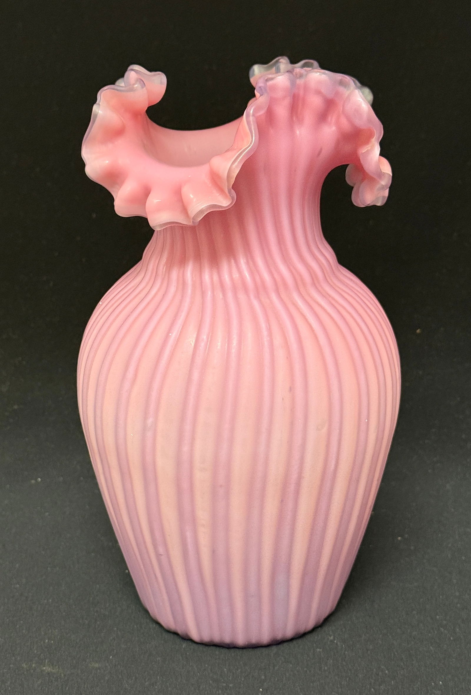 Pink Cut Velvet Satin Glass Vase (1 of 4)