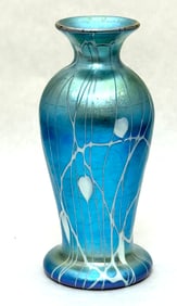 Durand Blue Iridescent Vase