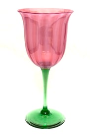 Steuben Oriental Poppy Goblet