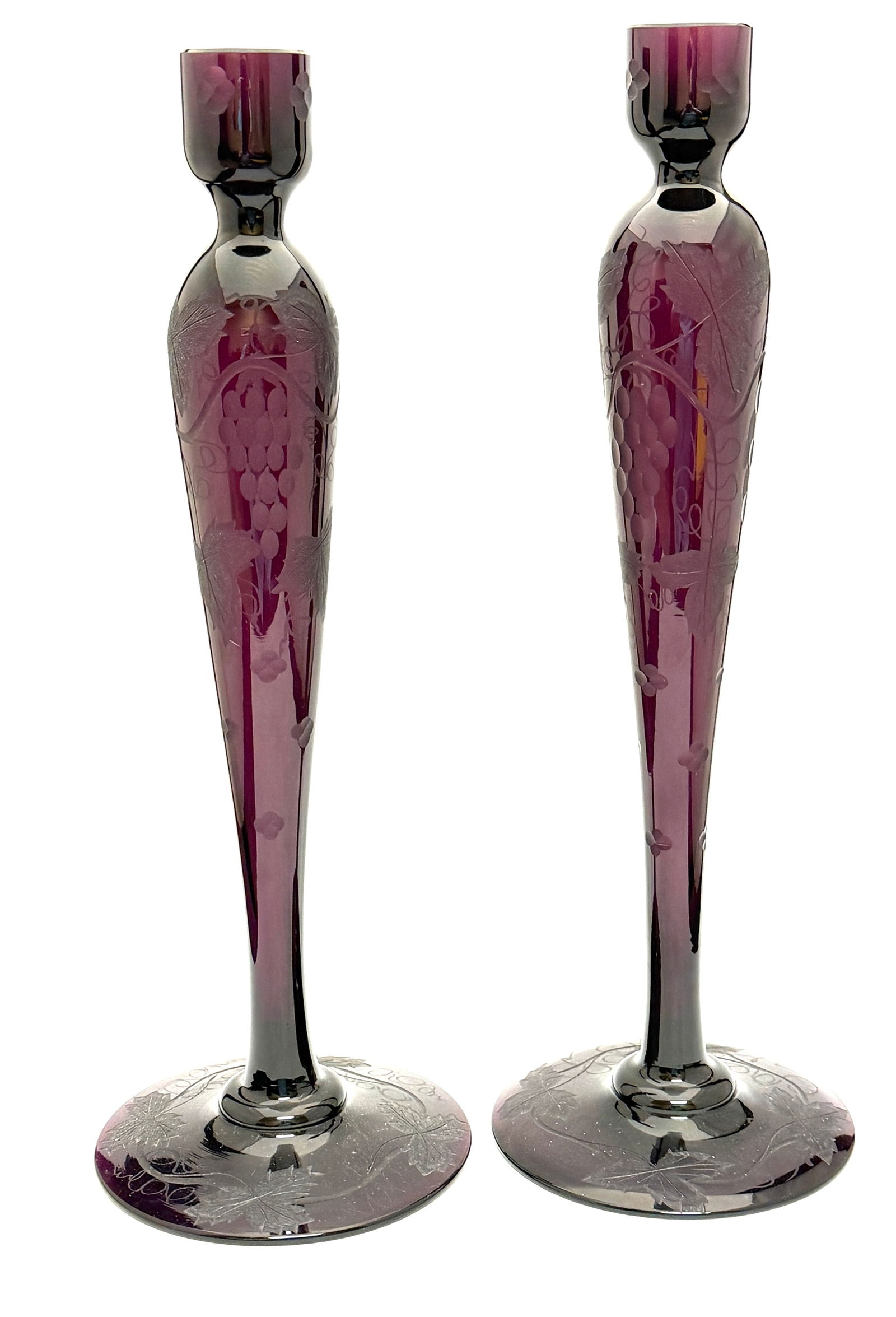 Pair American Glass Candlesticks (1 of 4)