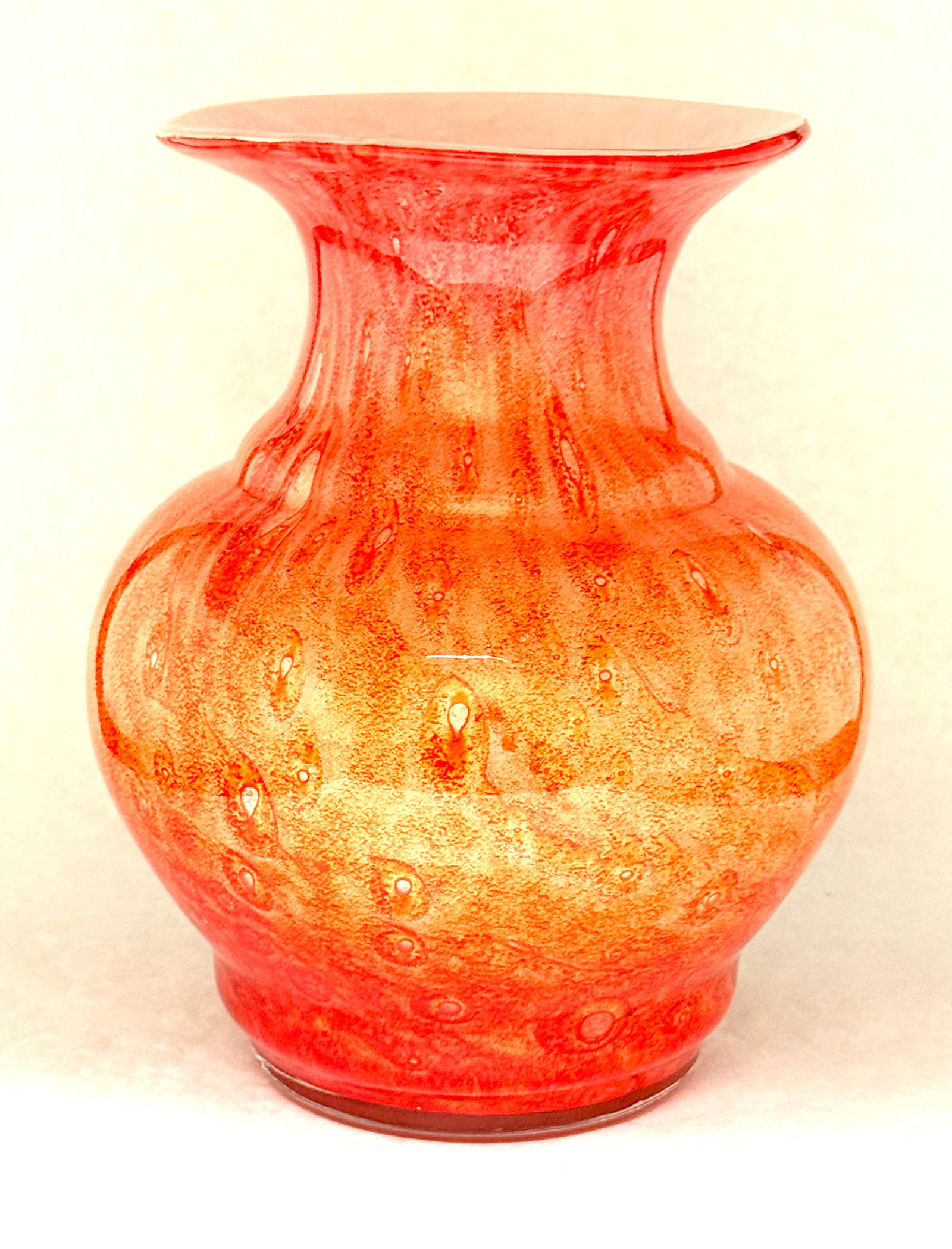 French Orange Mottled Vase (1 of 3)