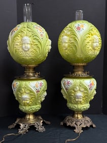 Pair Victorian EAPG Lamps