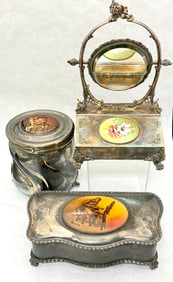 3 Pairpoint Metal and Glass Items