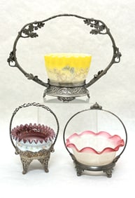 3 Small Victorian Bride's Baskets