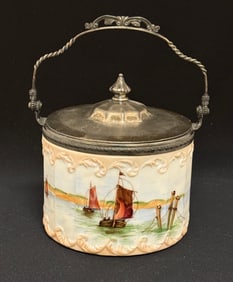 Pairpoint Enameled Cracker Jar