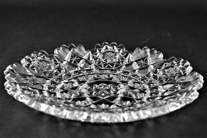 Sterling Cut Glass Plate