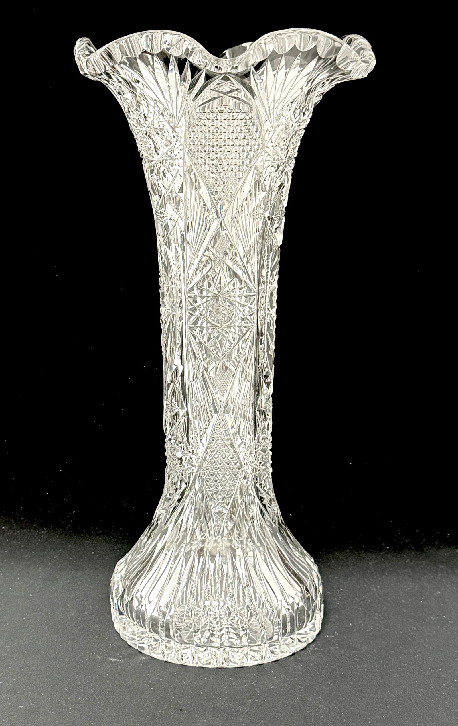American Brilliant Cut Glass Vase (1 of 3)
