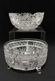 2 ABCG Bowls with Etched Flowers