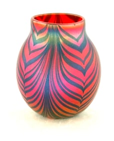 Early Charles Lotton Red Vase