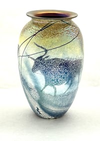 Satava Bull Petroglyph Vase