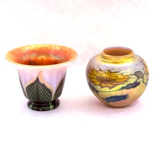 2 Lundberg Studios Art Glass Items