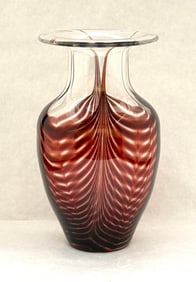 Translucent Vase with Red Swags