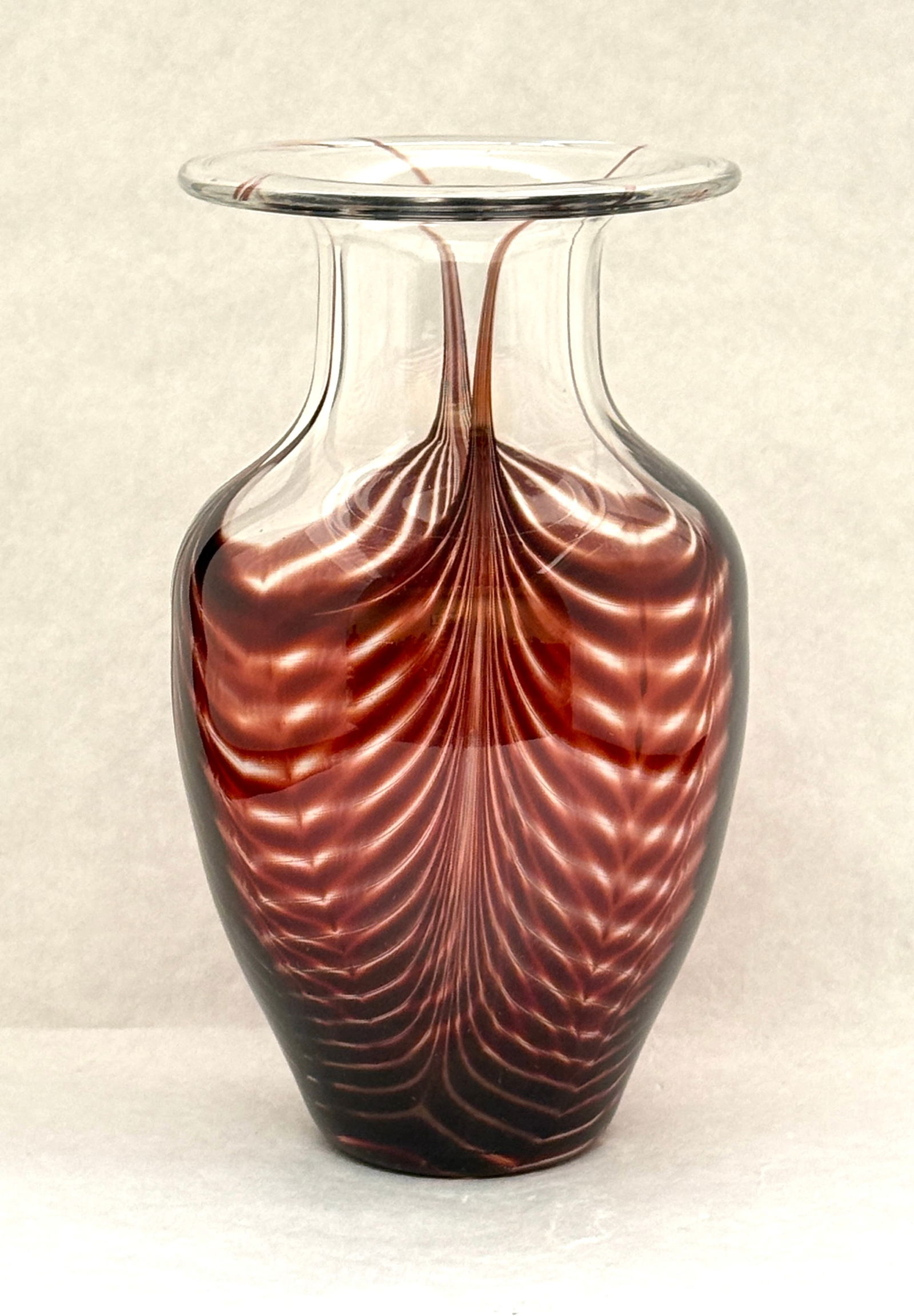 Translucent Vase with Red Swags (1 of 3)