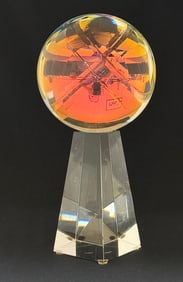 Dichroic Art Glass Sphere on Base