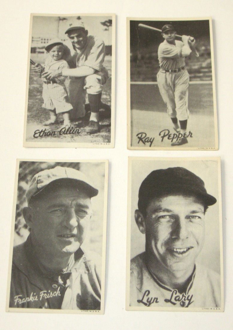 Four 1936 Goudy (R314-1) wide pen St. Louis,: Four Browns and Cardinal players including Ray Pepper, Lyn Lary, Ethan Allen, Frankie Frisch.