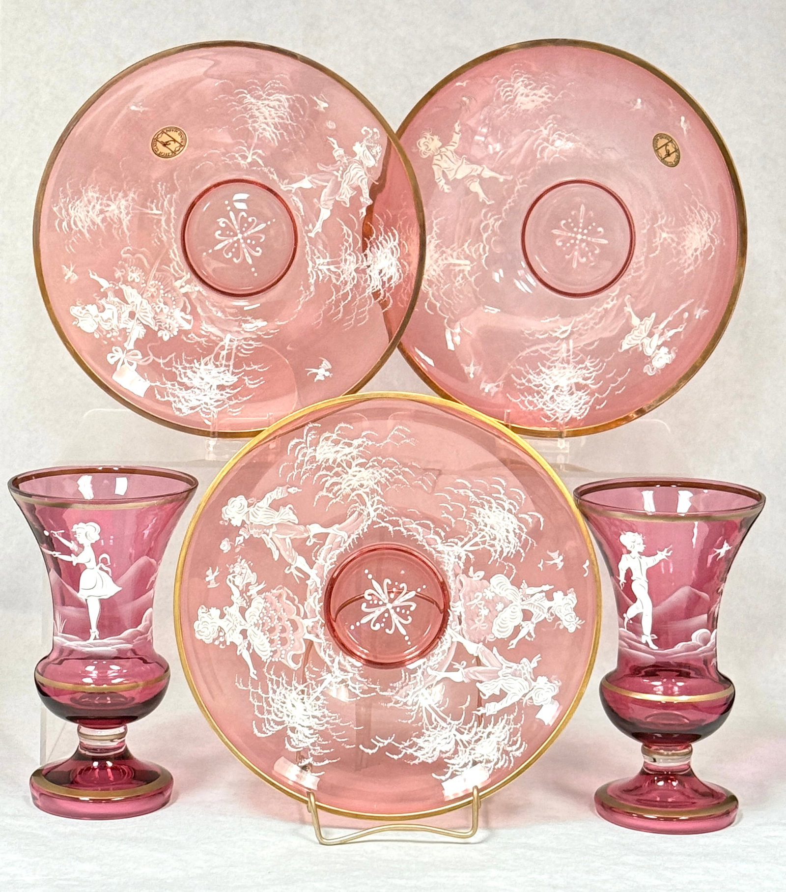5 Mary Gregory cranberry items (1 of 4)