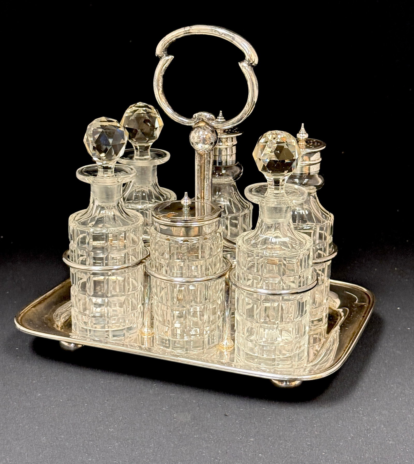 Silver Plate Condiment Set - 3